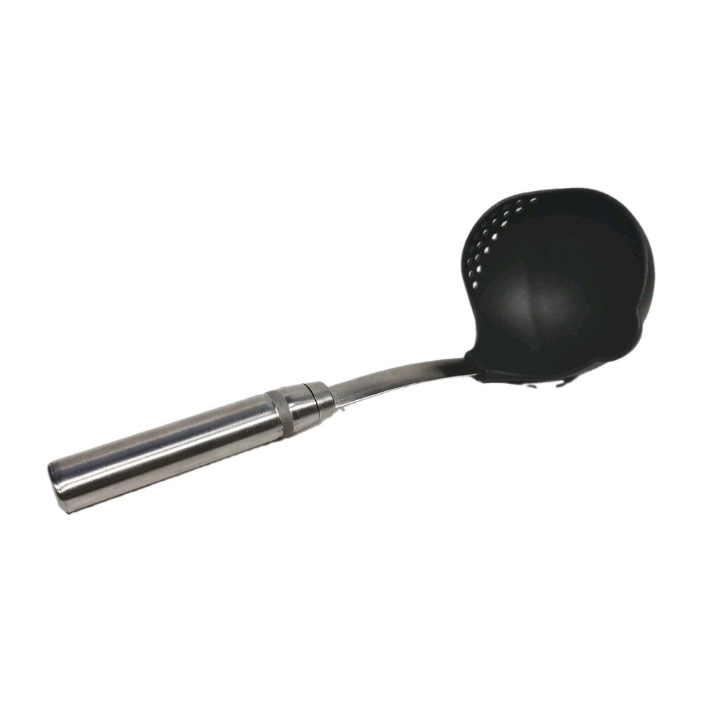 Pampered Chef Nylon Straining Ladle with Stainless Handle Kitchen Utensil